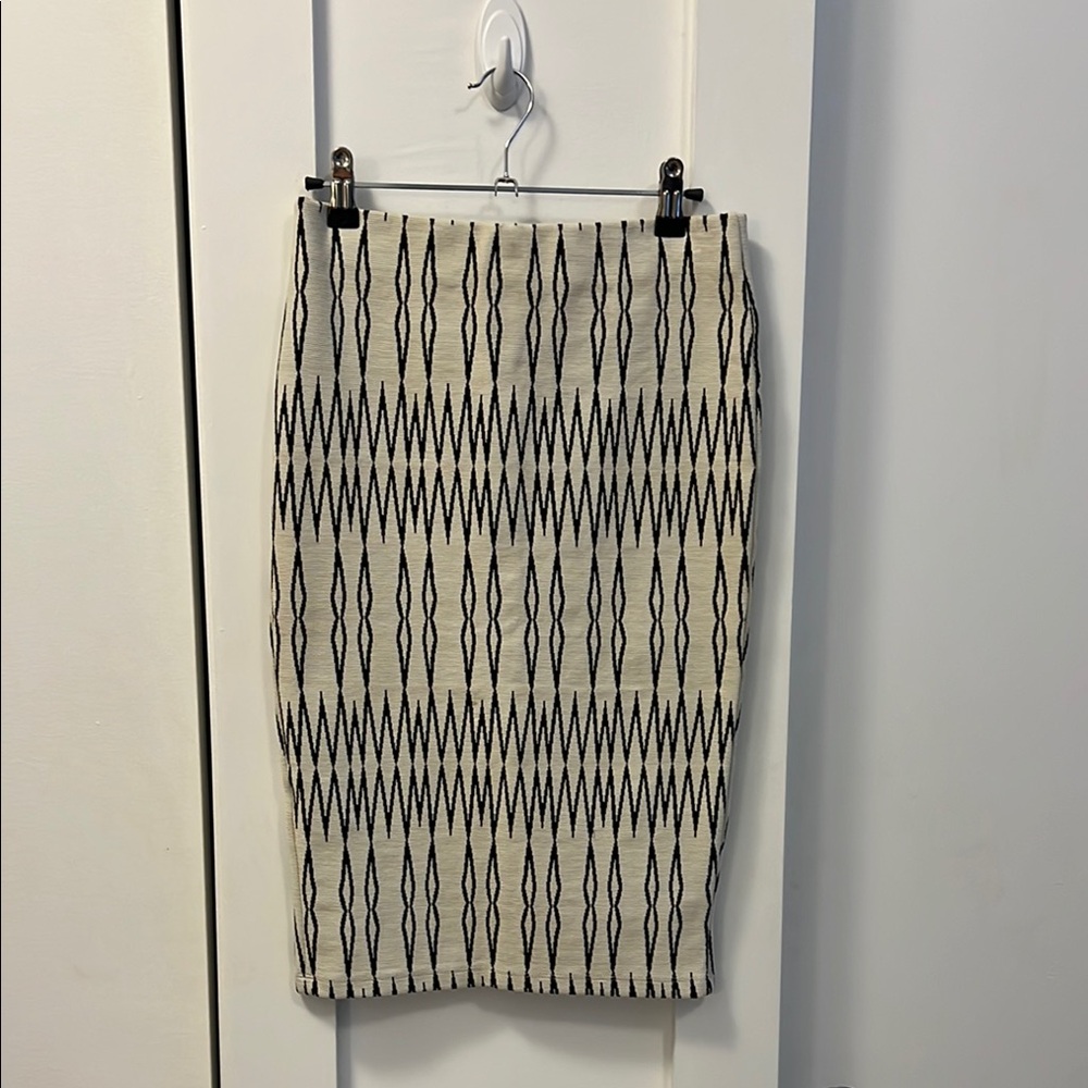 Zara Gray Tan Midi Pencil Skirt for Work